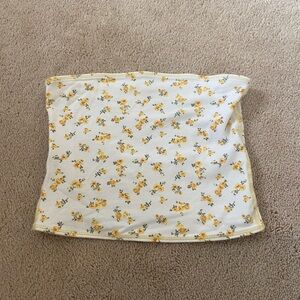Floral and yellow reversible tube top